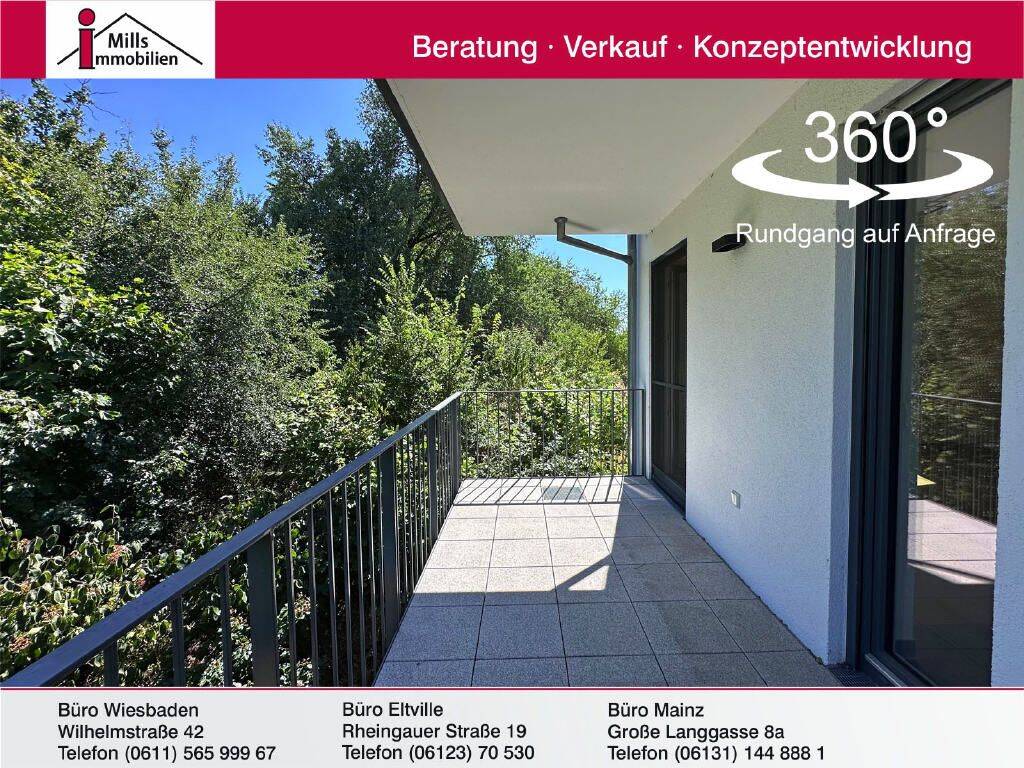 Neuwertige, bezugsfreie Eigentumswohnung mit Blick ins Grüne in Bestlage von Mainz-Weisenau