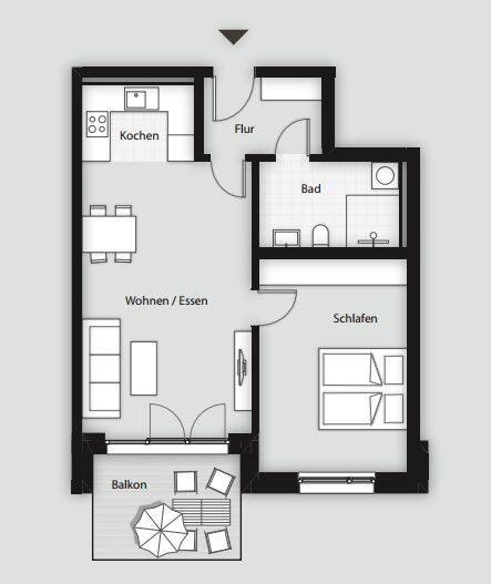 Moderne 2-Zimmer-Wohnung mit Einbauküche & Tiefgaragenstellplatz in der Herzo Base, 91074 Herzogenaurach
