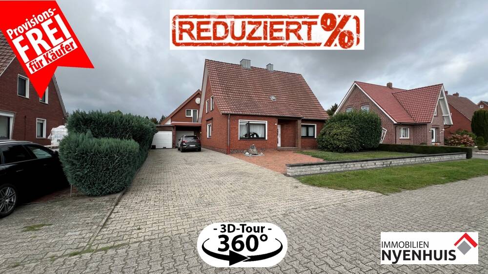 stark preisreduziert ** geräumiges Einfamilienhaus mit Garage u. Carport ** viel Platz für Hobby und Freizeit ** provisionsfrei für den Käufer, 26903 Surwold