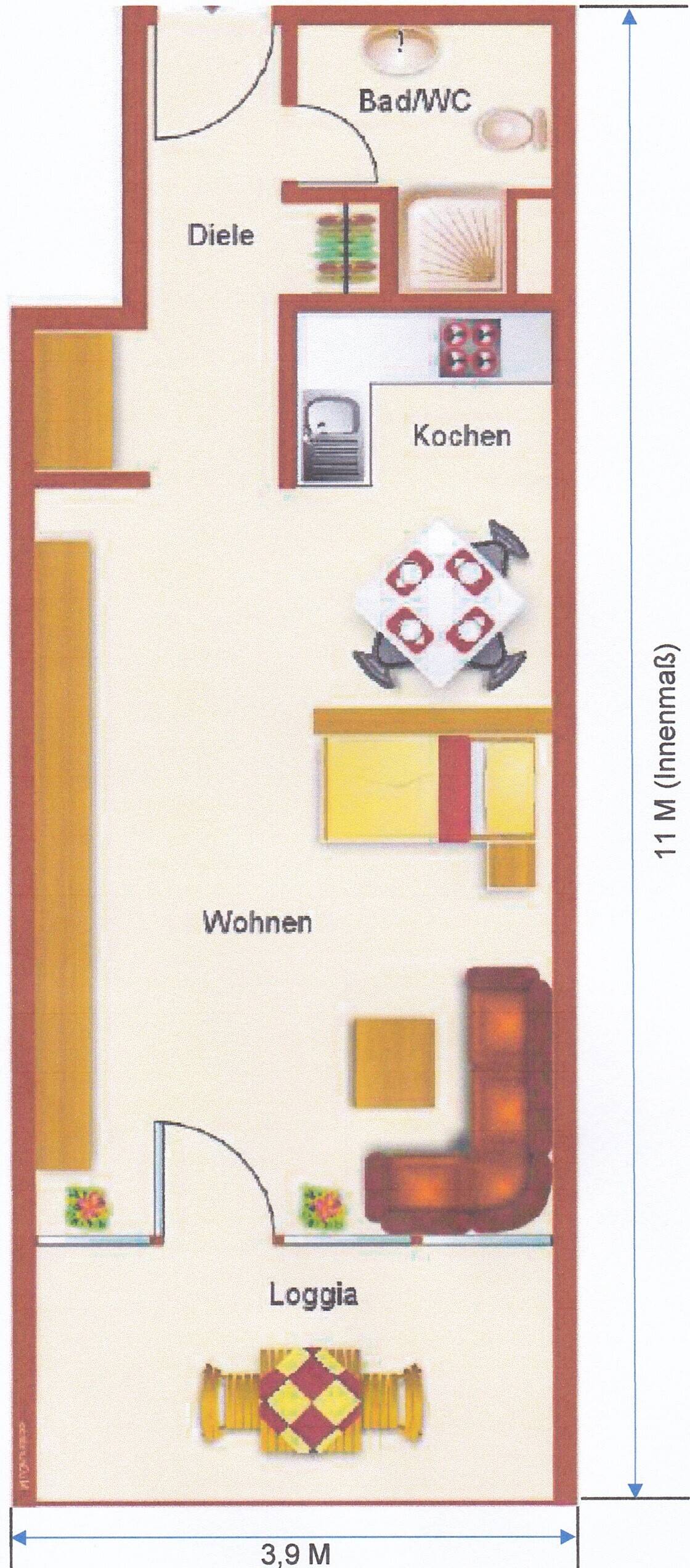 Möbliertes 1-Zimmer-Apartment in bester Weststadt Lage zu vermieten, 76185 Karlsruhe