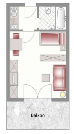 1-Zimmer-Wohnung mit Einbauküche, großem Balkon und Tiefgaragenstellplatz, 83026 Rosenheim (Aising Happing Pang Süd)
