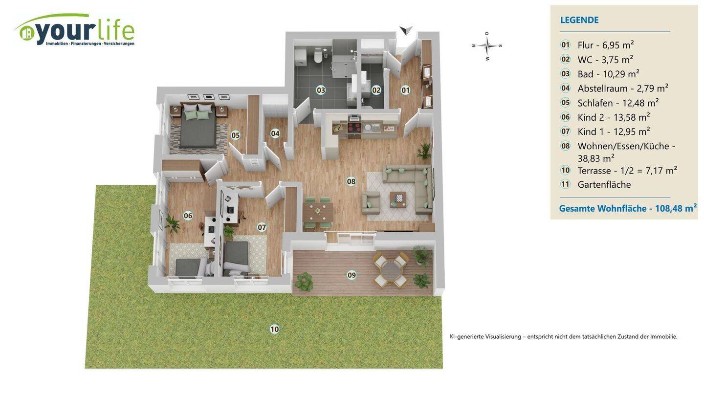 Moderne 4-Zimmer-Neubau-Terrassenwohnung, 87600 Kaufbeuren