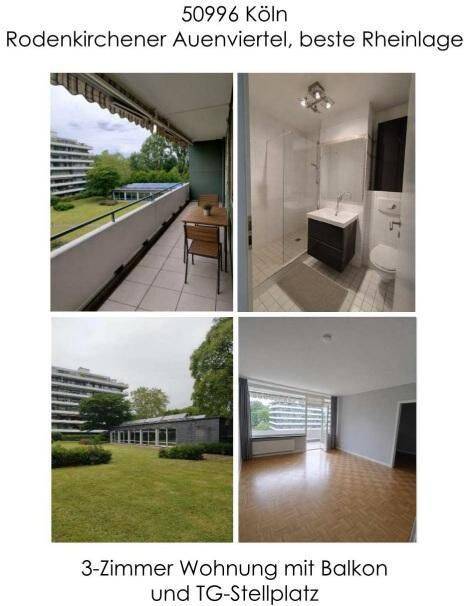 Rodenkirchener Auenviertel, beste Rheinlage | Moderne 3-Zimmer Wohnung mit Balkon und TG-Stellplatz (bezugsfrei ab 01.09.2026), 50996 Köln (Rodenkirchen Hahnwald Marienburg Weiß)