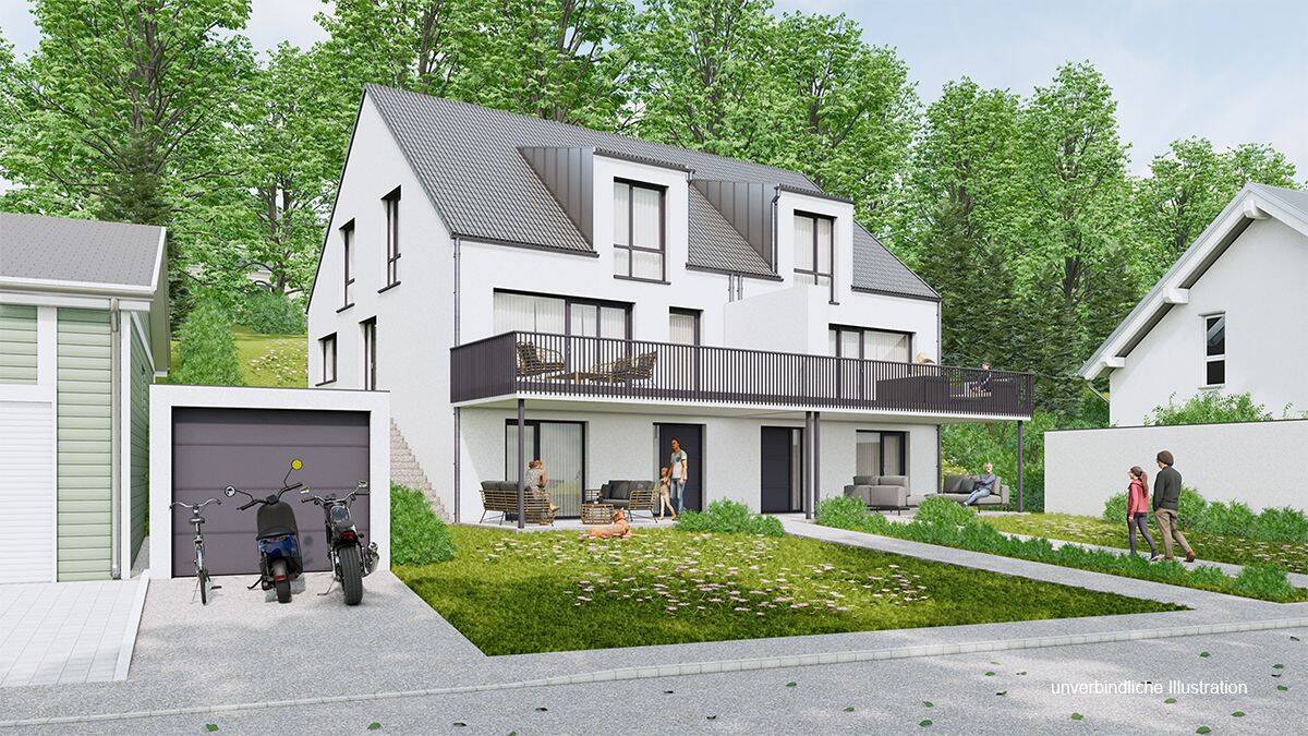 Gelegenheit für die junge Familie: “Herrliches Wohnen in Aussichtslage von Deufringen” Moderne DHH, 71134 Aidlingen