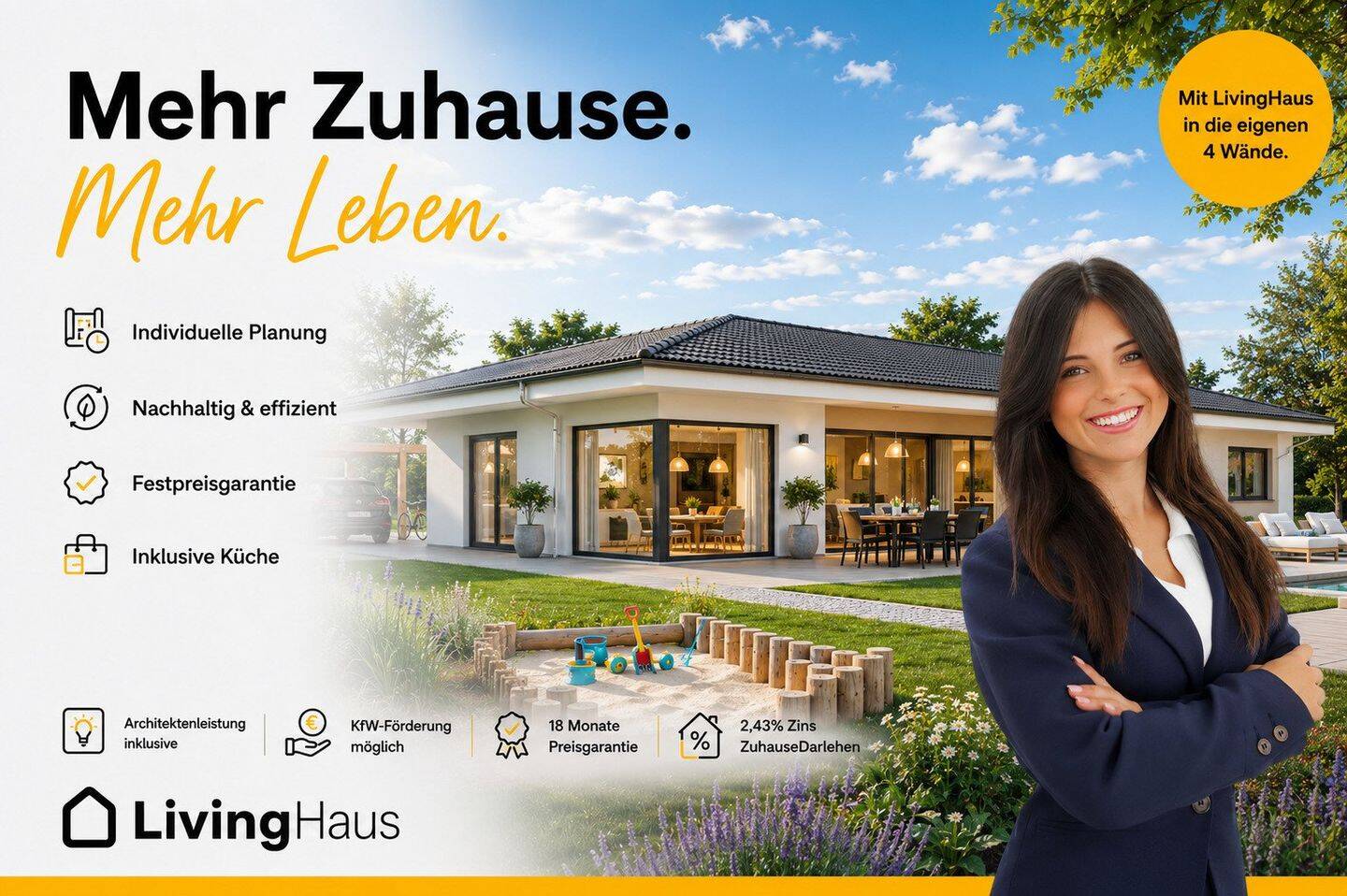 LivingHaus Bungalow – Dein individuell geplantes Traumhaus im Bauhausstil, 50129 Bergheim