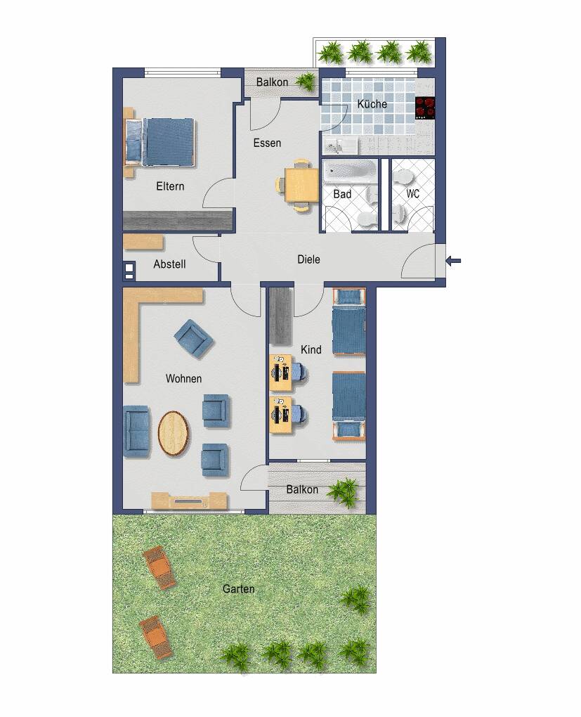 Wohnung mit kleinem Garten mitten in Weiden zu kaufen, 50858 Köln (Lindenthal Junkersdorf Weiden)