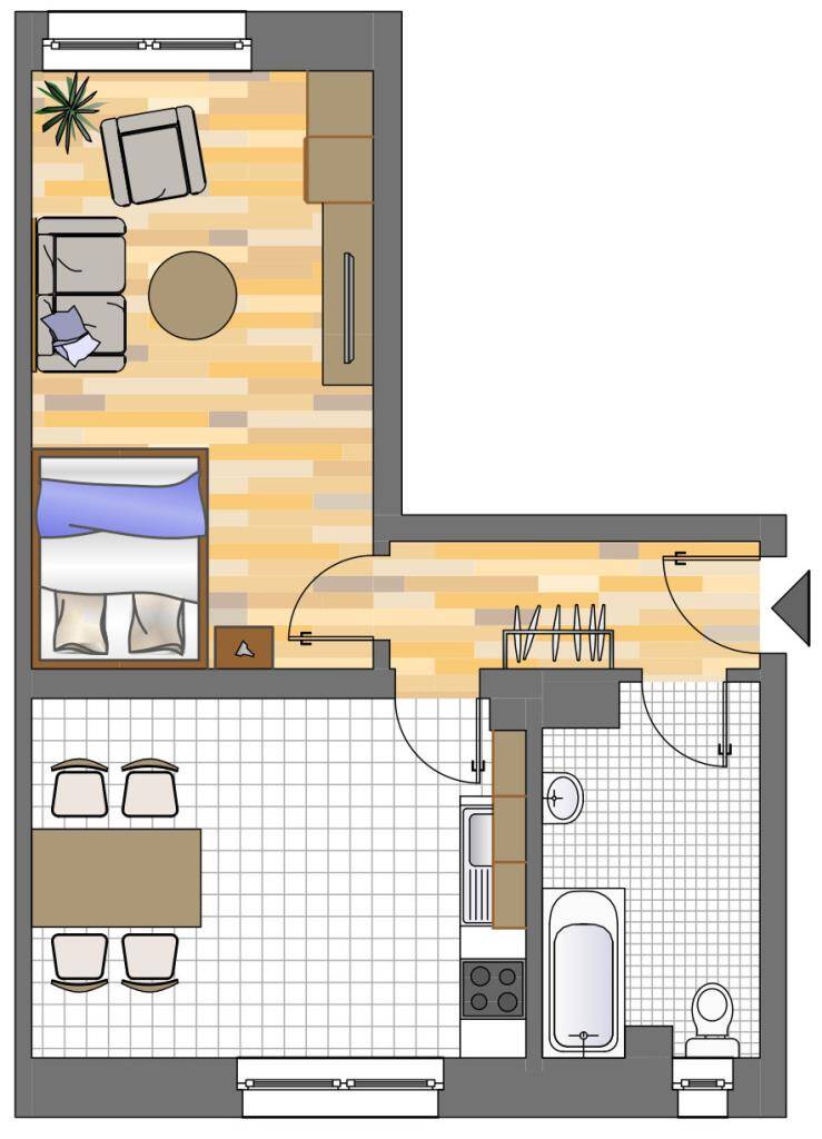 Demnächst frei! 1-Zimmer-Wohnung in Dortmund Körne, 44143 Dortmund (Brackel Körne Mitte Schüren Wambel)