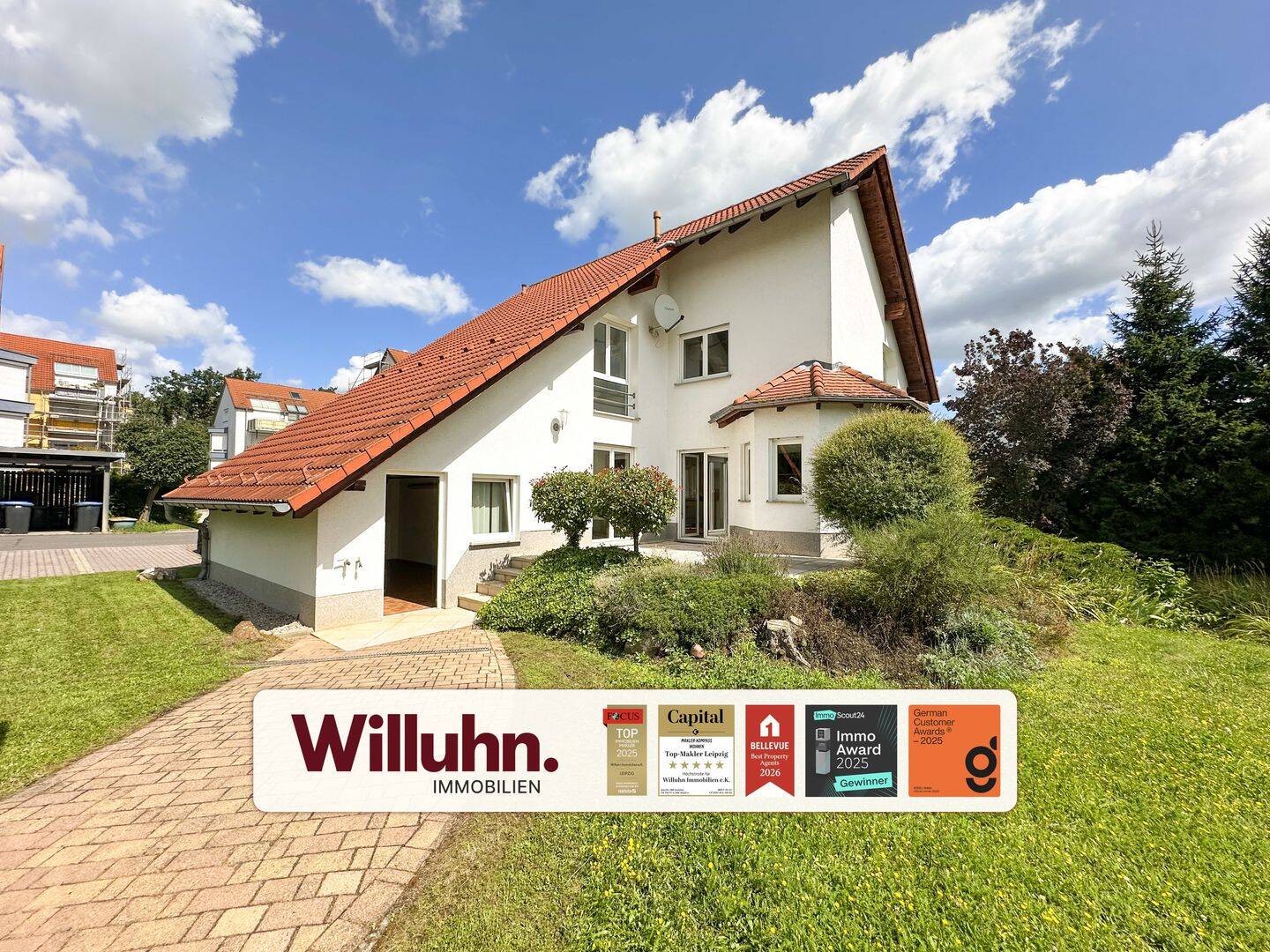 Bezugsfrei: Großzügiges Architektenhaus mit Garten | Einliegerwohnung | Garagen | Stellplätze, 4603 Windischleuba