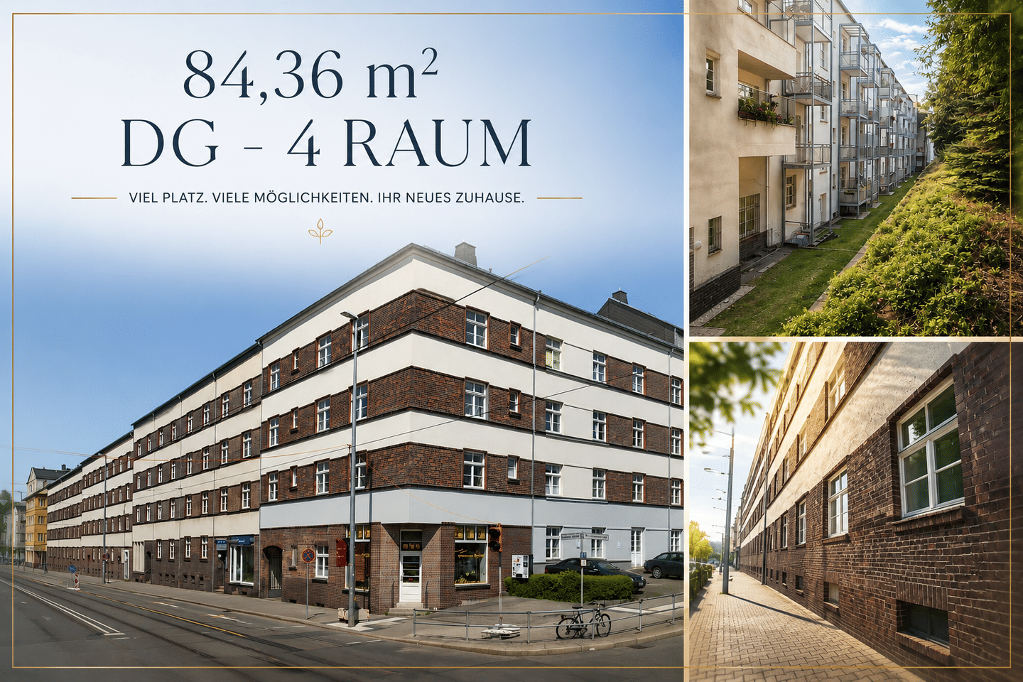 Helle 4-Raum-DG-Wohnung mit Balkon, 9126 Chemnitz (Altchemnitz Bernsdorf Gablenz Lutherviertel Sonnenberg)