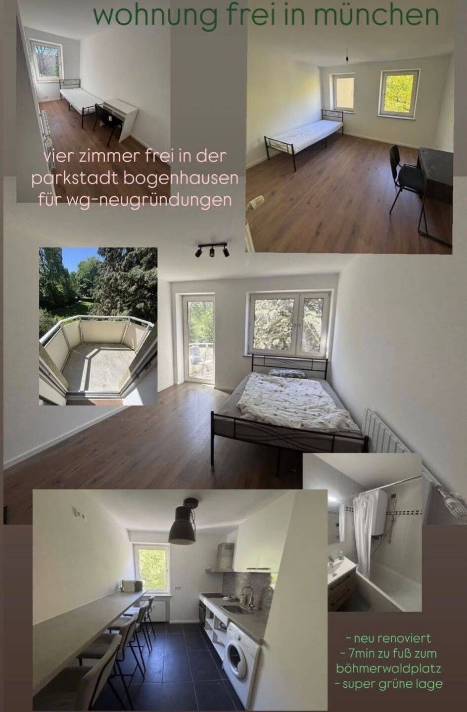 WG-taugliche frisch renovierte 4-Zimmer-Wohnung in Bogenhausen, 81677 München (Au-Haidhausen Berg am Laim Bogenhausen)