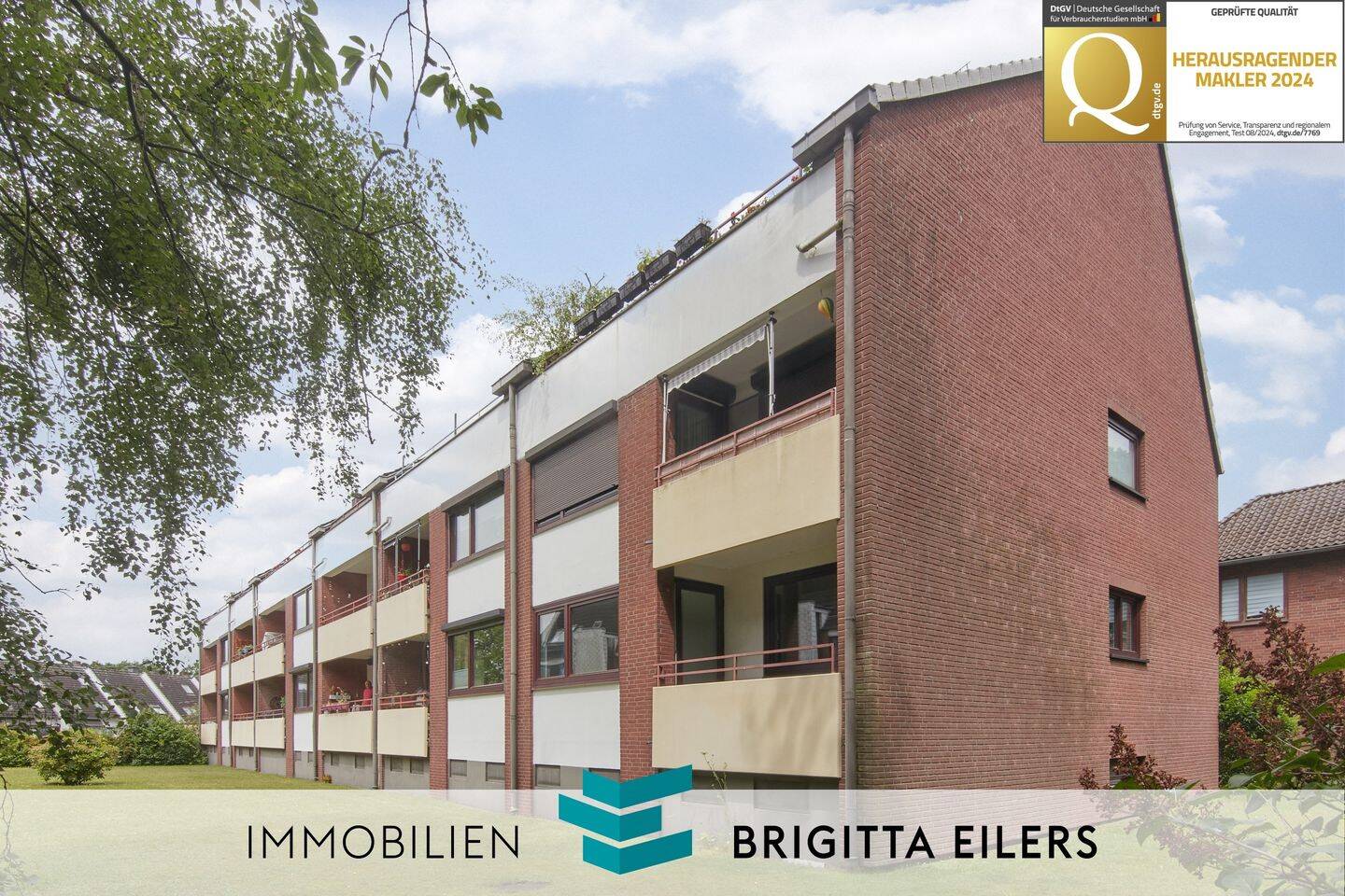 OHNE KÄUFERPROVISION: Hochparterrewohnung mit 3 Zimmern, neuwertigen Fenstern und Süd-Loggia, 28832 Achim