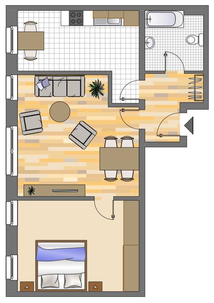 Charmante 2-Zimmer-Etagenwohnung in Herne 61 m² mit Bad und Wanne, 44627 Herne (Börnig Gysenberg Herne-Mitte Holthausen Sodingen)
