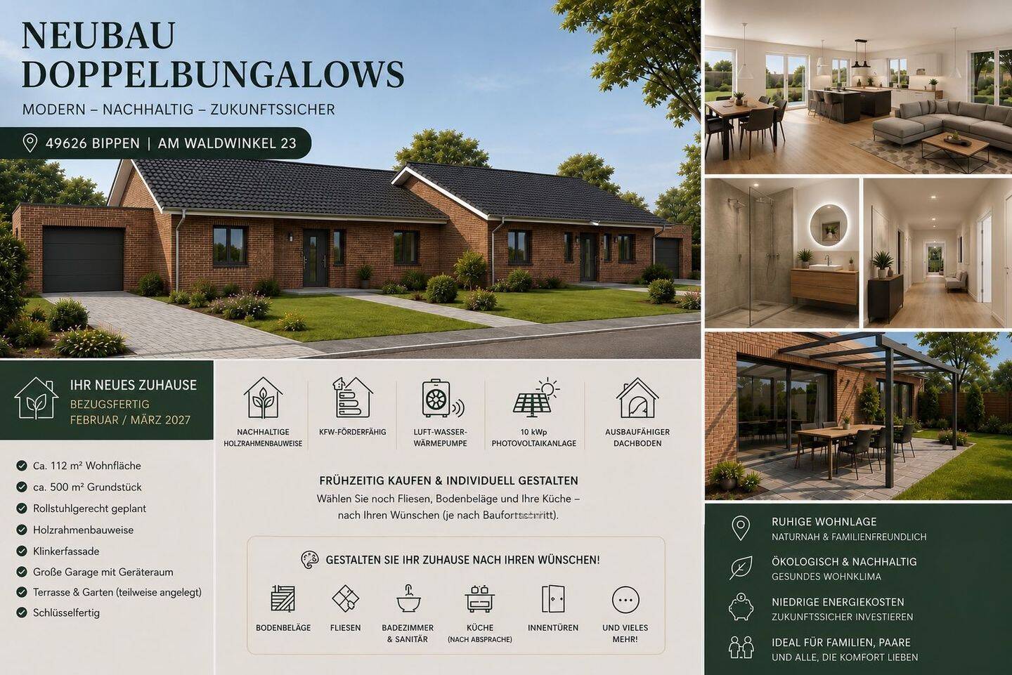 Neubau Doppelbungalows, 49626 Bippen