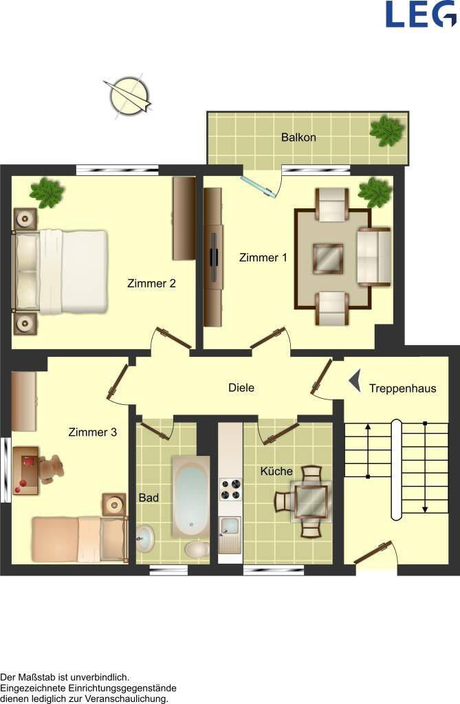 Demnächst frei! 3-Zimmer-Wohnung in Bergkamen City, 59192 Bergkamen