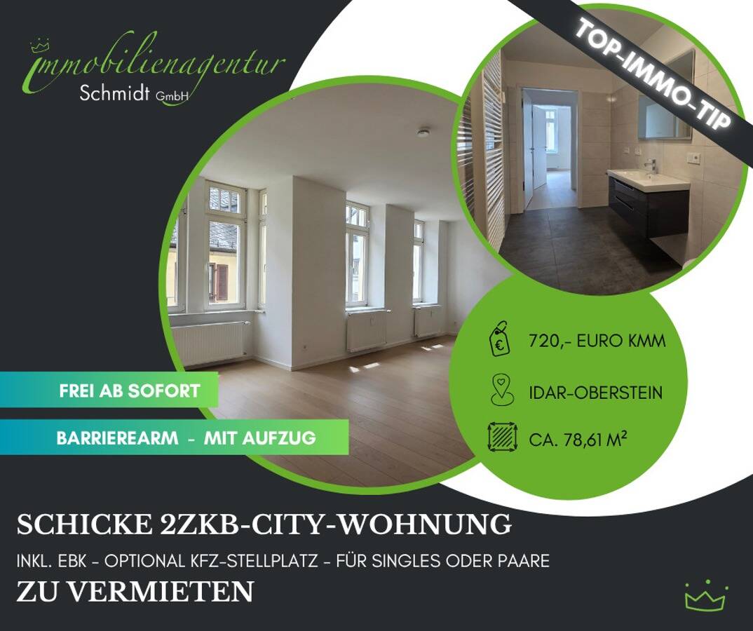 ***Schicke 2ZKB in historischer Stadtvilla, mit Aufzug, inkl. EBK, I-O!***, 55743 Idar-Oberstein