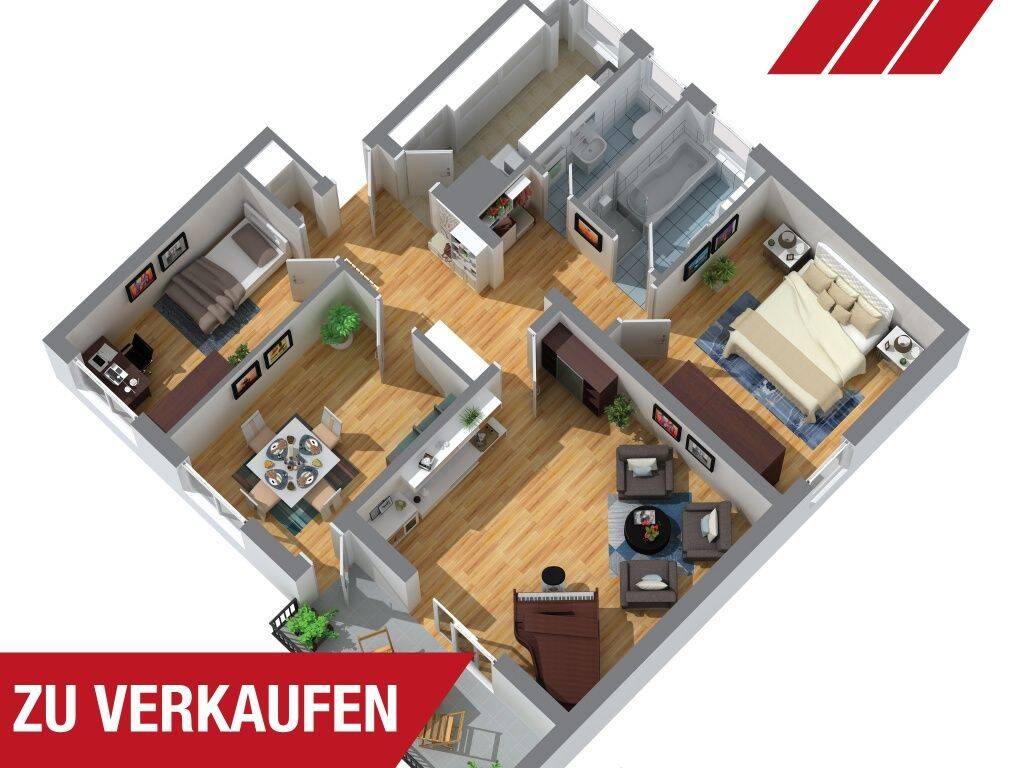 Viel Platz zum Wohlfühlen – 4-Zimmer-Wohnung mit Loggia und Garage, 58791 Werdohl