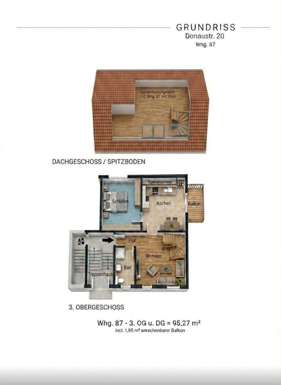 NEUER PREIS! Großzügige Maisonette-Wohnung mit Dachstudio, Kochinsel und Stellplatz in Erfurt-Andreasvorstadt, 99089 Erfurt (Altstadt Andreasvorstadt Berliner Platz Ilversgehofen Rieth)