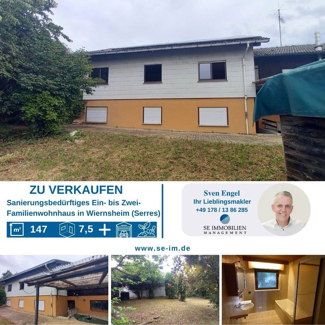 *Sanierungsbedürftiges Einfamilienwohnhaus mit großem Garten zu verkaufen*, 75446 Wiernsheim