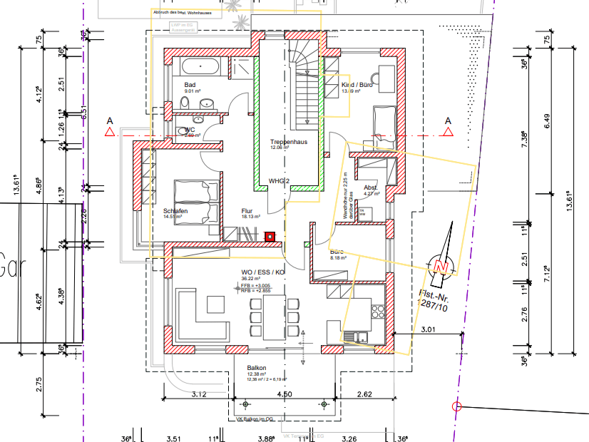 4-Zimmer-Wohnung im 1. Obergeschoss mit Balkon, 78333 Stockach