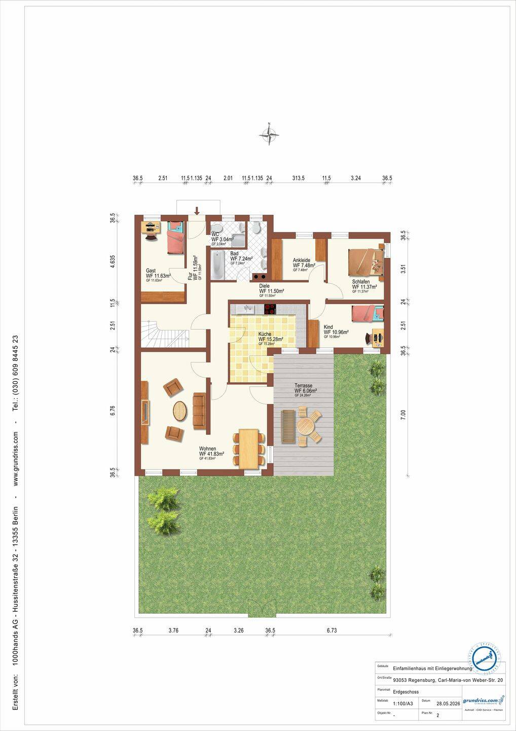 Reihenendhaus mit Einliegerwohnung auf Erbbaurecht mit Garten, voll unterkellert, 93053 Regensburg (Galgenberg Kasernenviertel Kumpfmühl-Ziegetsdorf-Neuprüll Oberisling-Graß)