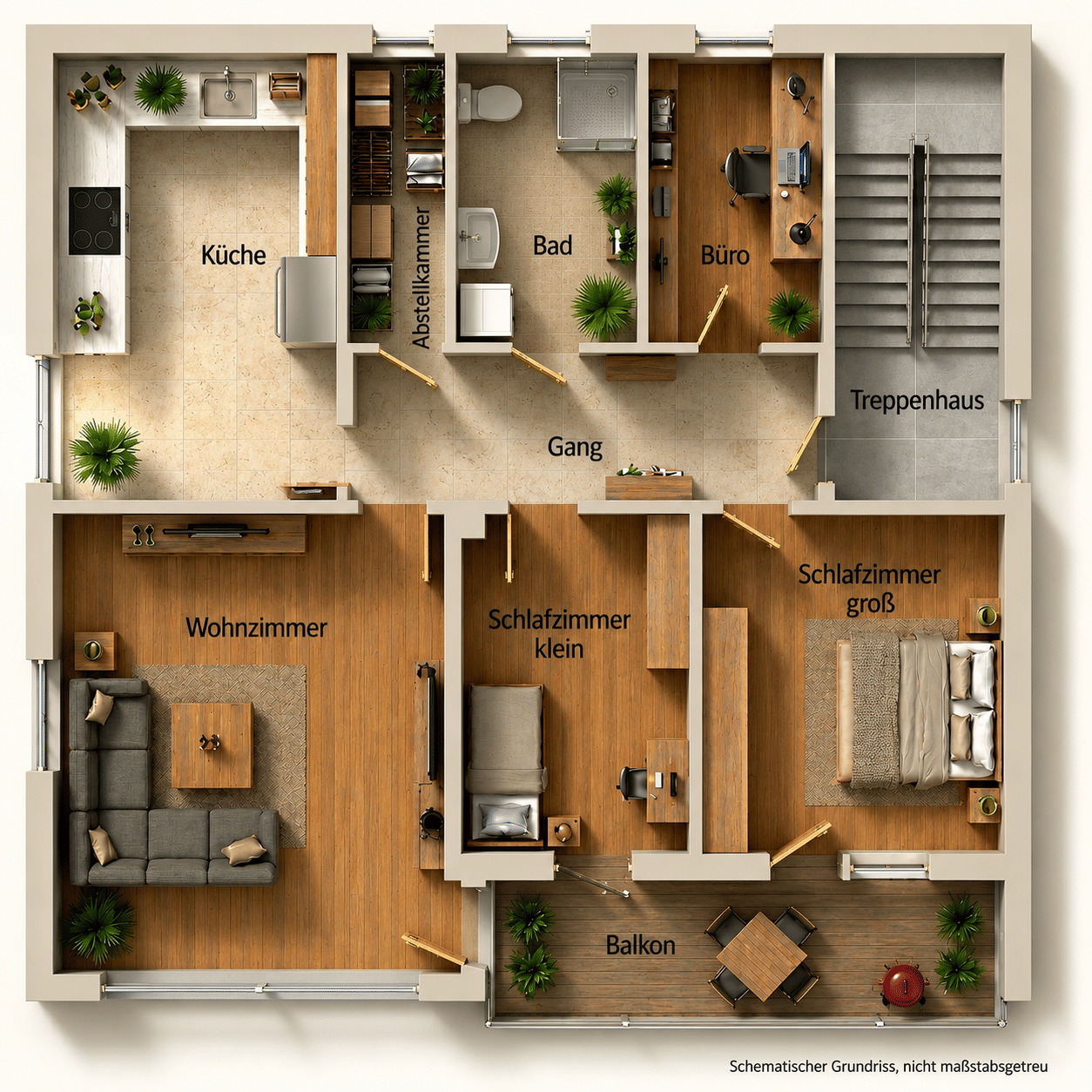 Isen – Gut geschnittene Wohnung mit großem Balkon, frisch renoviert in ruhiger Lage, 84424 Isen