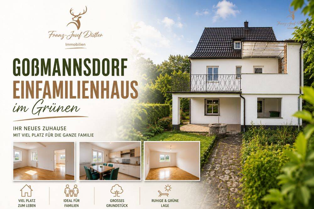 Freistehendes Einfamilienhaus in Mainnähe mit Blick in die Weinberge in Goßmannsdorf, 97199 Ochsenfurt
