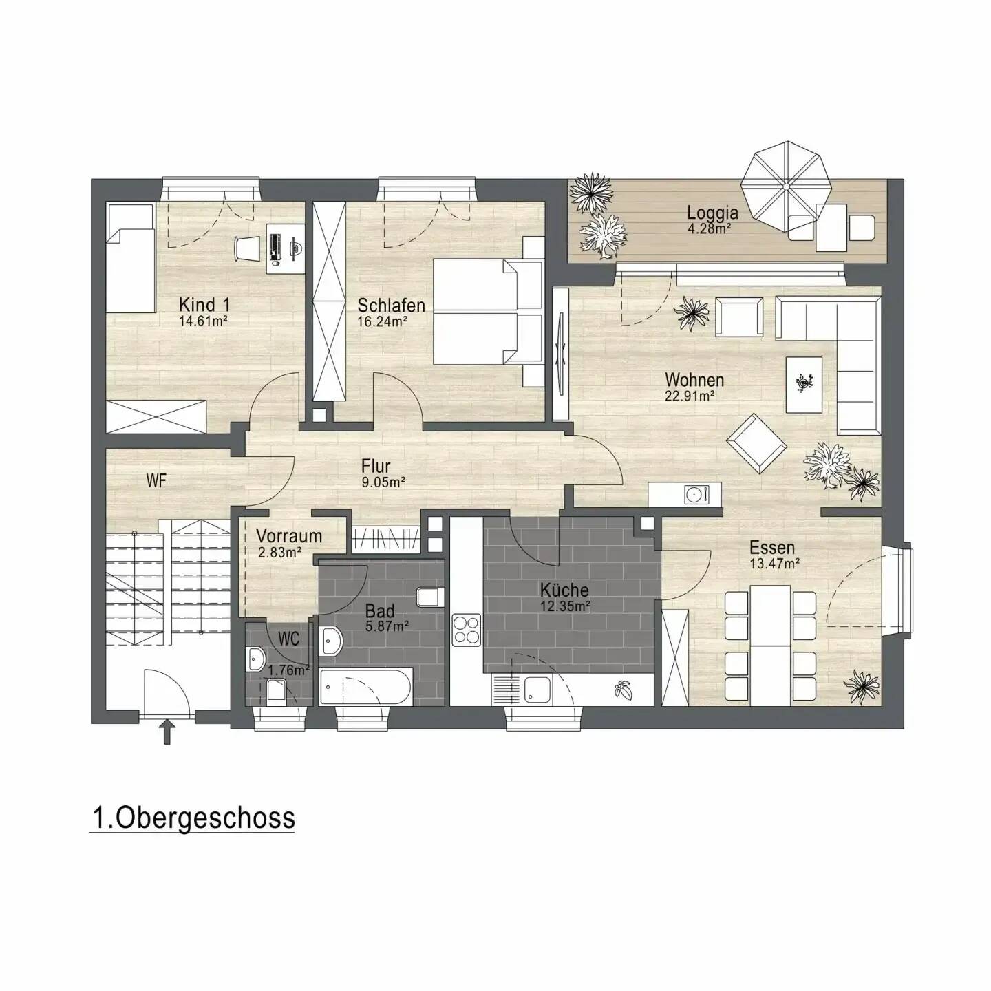 4 Zimmer Wohnung auf 103,44 m² im 1. OG mit Balkon – Weiden Ost zu verkaufen, 92637 Weiden i.d. OPf. (Weiden)