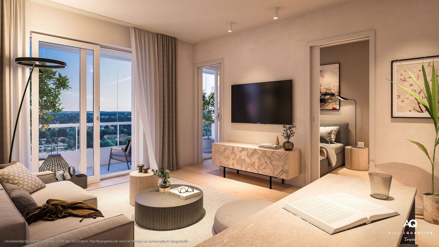 Mit Blick über München: Moderne 1,5-Zi.-Whg. mit Duschbad u. Balkon, 81735 München (Berg am Laim Ramersdorf-Perlach Trudering-Riem)