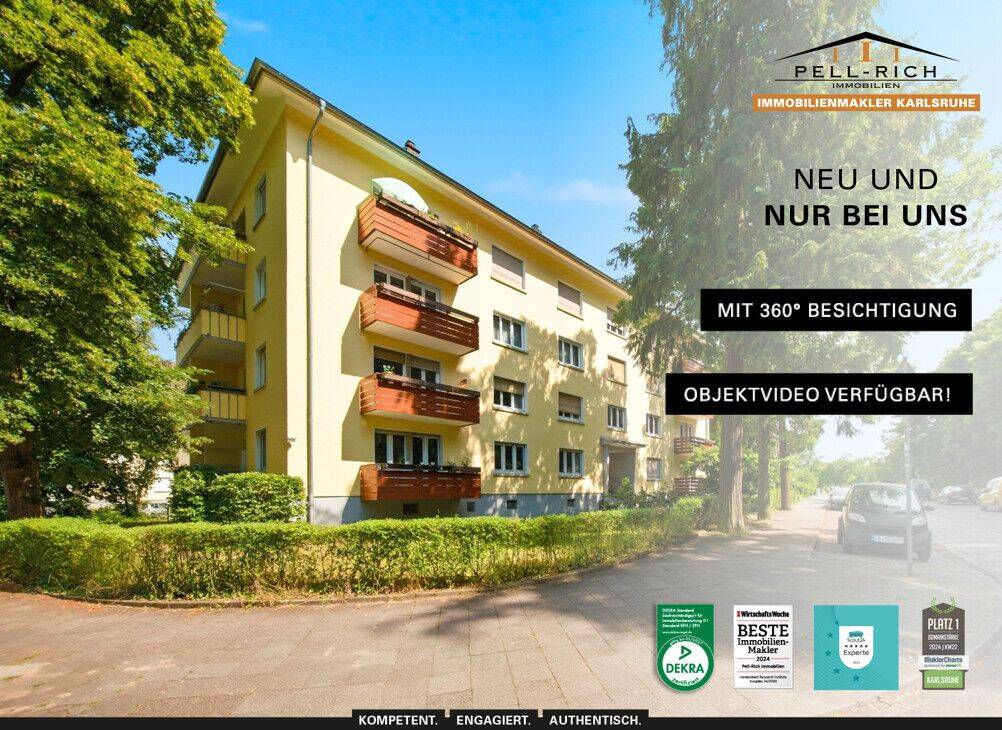 CHARMANT: Vermietete Eigentumswohnung mit 2 Balkonen und Garage in beliebter Lage der Oststadt, 76131 Karlsruhe