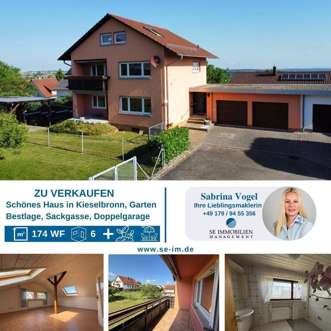 ***Großzügiges EFH mit Garten, Terrasse und 2 Garagen in ruhiger Sackgassenlage***, 75249 Kieselbronn
