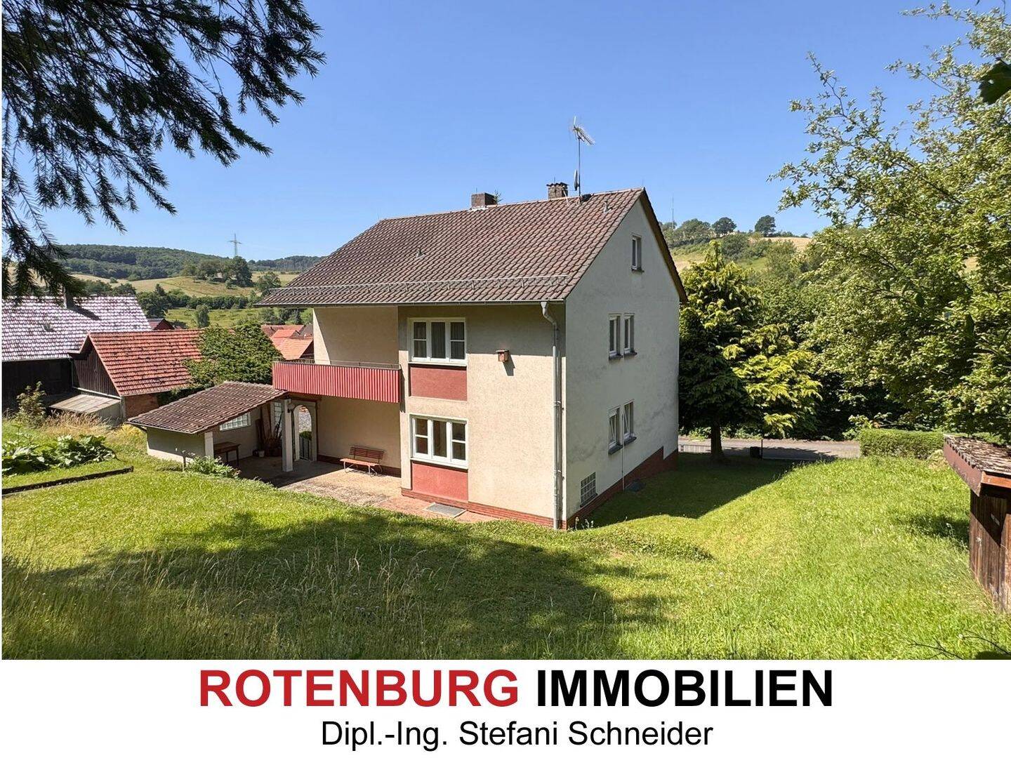 Solides Wohnhaus auf 1.250 qm Grundstück in ruhiger Randlage mit Blick ins Grüne in RoF-Schwarzenhasel, 36199 Rotenburg a.d. Fulda