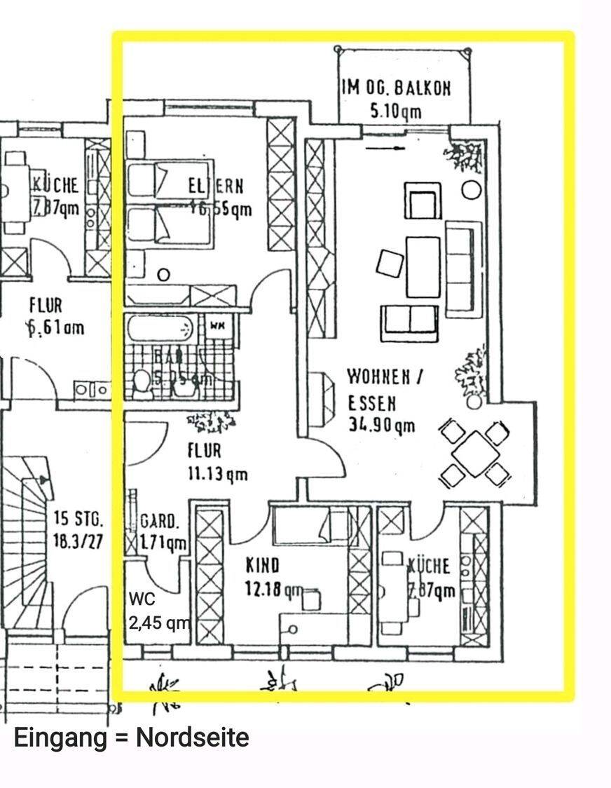 Bad Staffelstein: große 3 Zimmer Wohnung zu vermieten, 96231 Bad Staffelstein