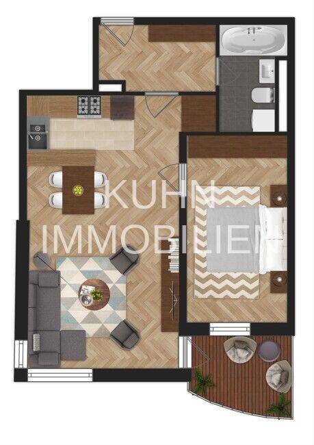 Vermietete 2-Raum-Wohnung im 3. OG, 1662 Meißen