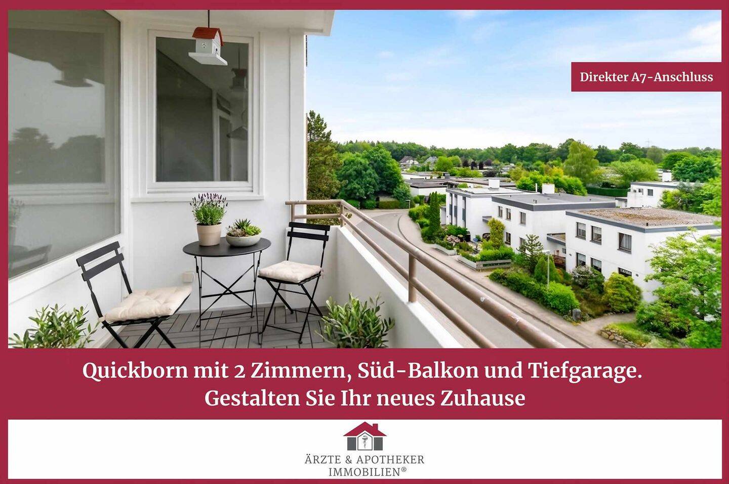 2-Zimmer-Wohnung mit Süd-Balkon und Fernblick in Quickborn, viel Potenzial für die eigene Gestaltung, 25451 Quickborn