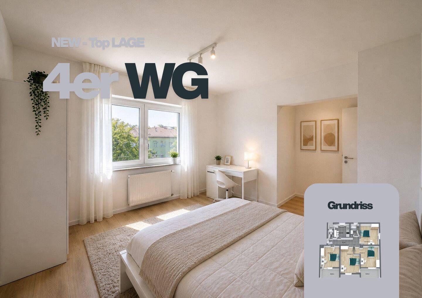 Erstbezug / Neugründung: Hochwertige 4-Zimmer-WG am Ulmer Eselsberg (Traminerweg), 89075 Ulm (Böfingen Eselsberg Mitte Oststadt Söflingen)