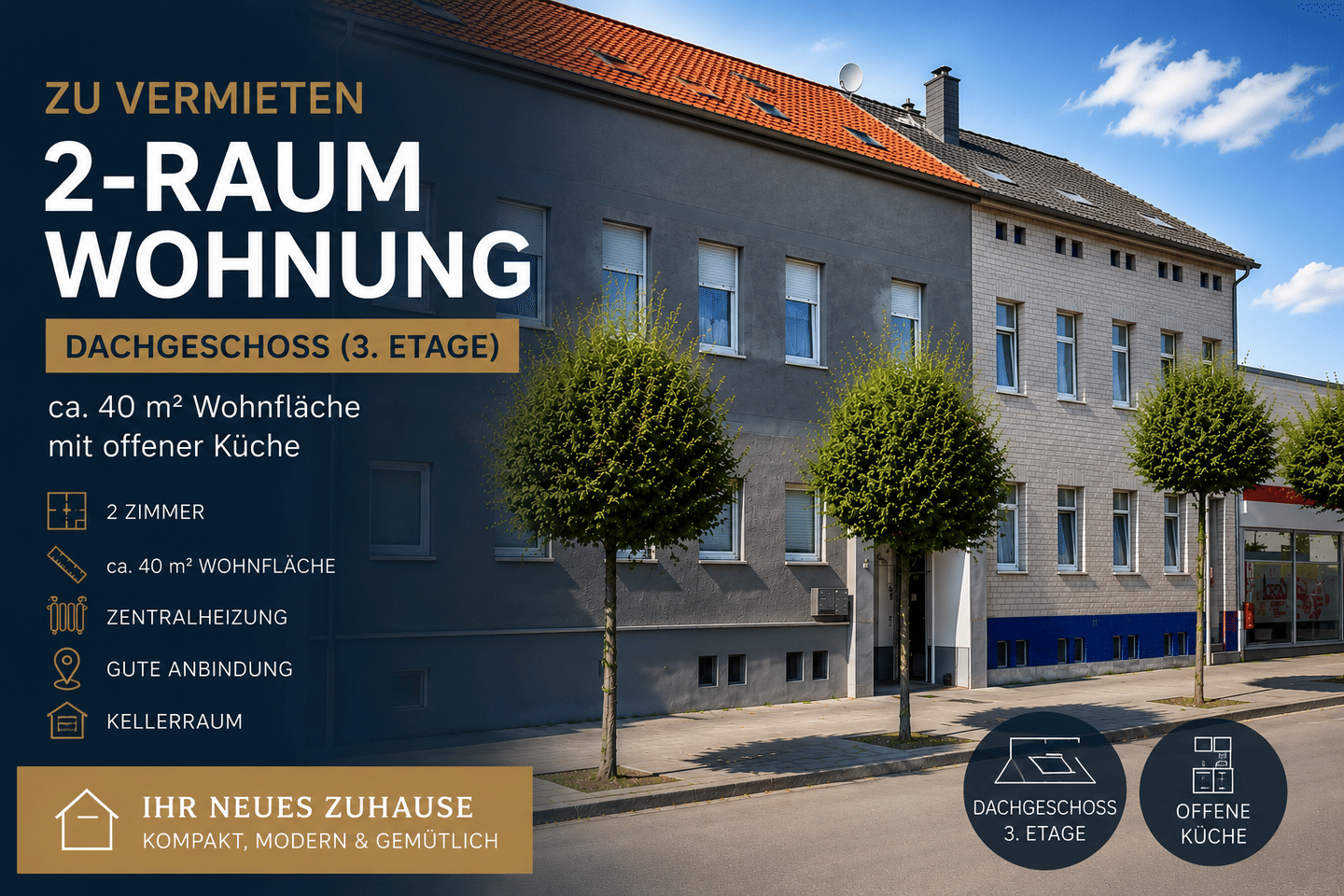 2-Raumwohnung 40 qm in zentraler Lage ab 01.08.2026, 99734 Nordhausen