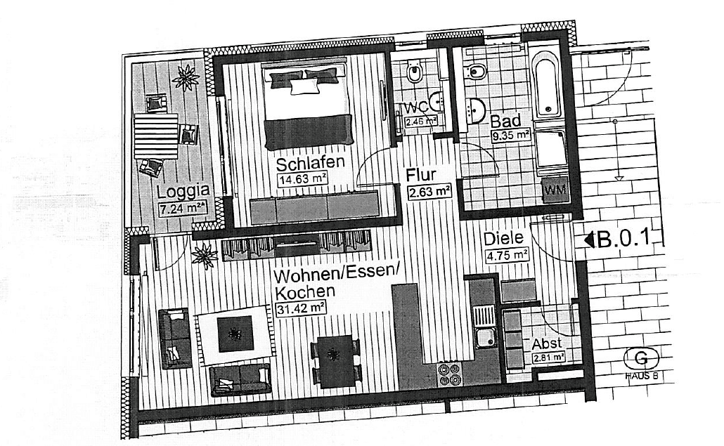 2 Zimmer Wohnung in Neu-Ulm, 89231 Neu-Ulm