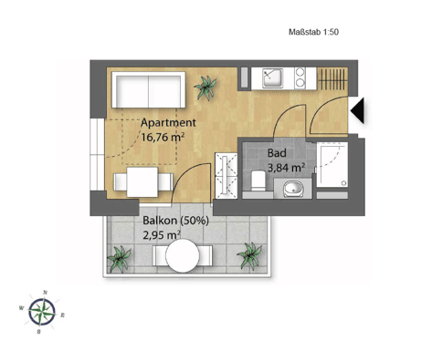 Studentenapartments, 93051 Regensburg (Galgenberg Großprüfening-Dechbetten-Königswiesen Kumpfmühl-Ziegetsdorf-Neuprüll)
