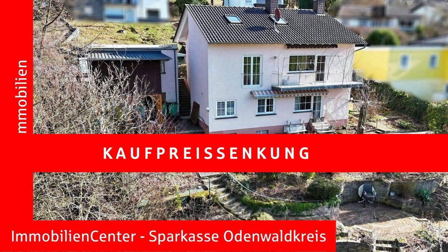 Lage, Lage, Sonne, Ausblick. Einfamilienhaus mit Doppelgarage in ländlicher Odenwaldlage, 64732 Bad König