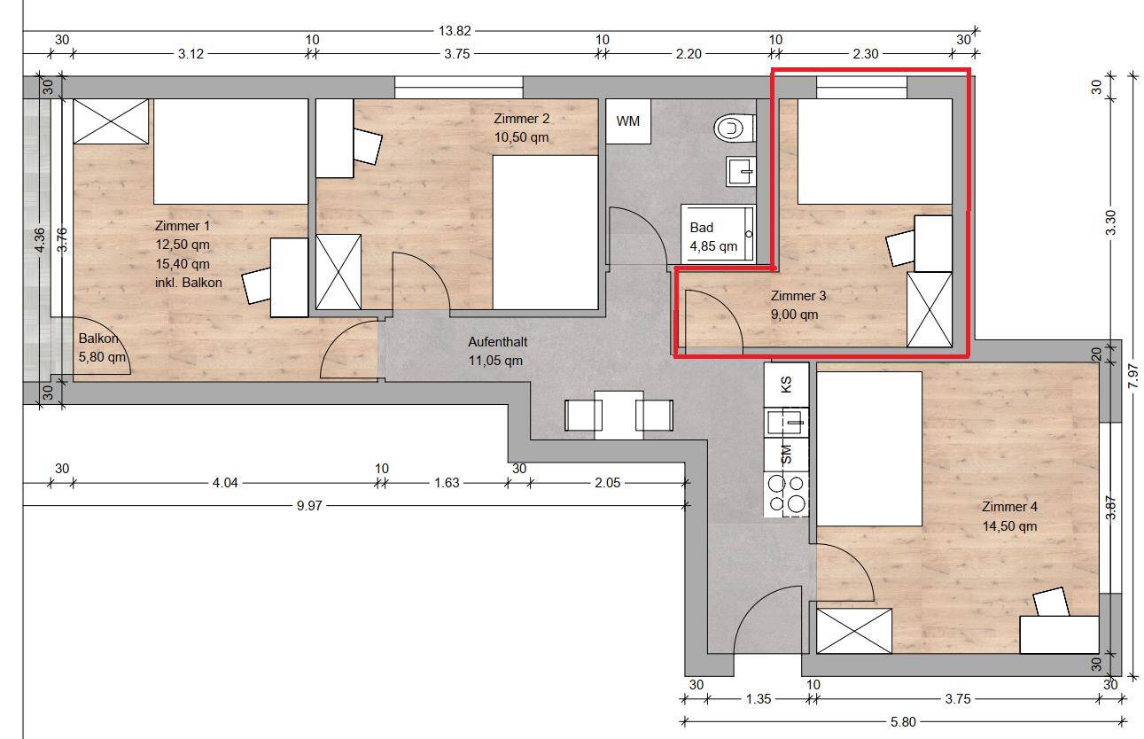 neu renoviertes & möbliertes WG Zimmer in Nürnberg, 90459 Nürnberg