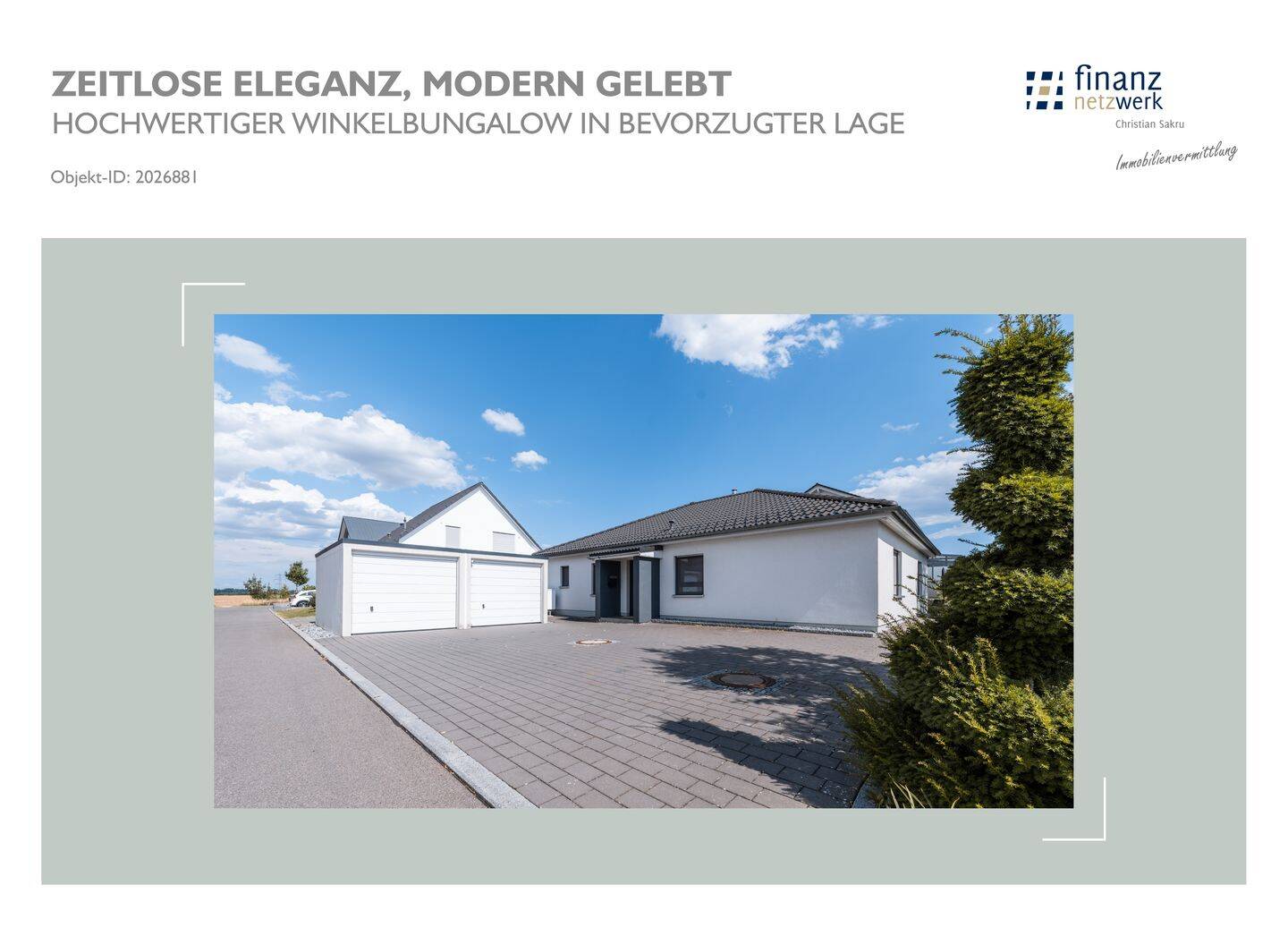 Zeitlose Eleganz trifft modernen Wohnkomfort – Hochwertiger Winkelbungalow in bevorzugter Wohnlage, 88630 Pfullendorf