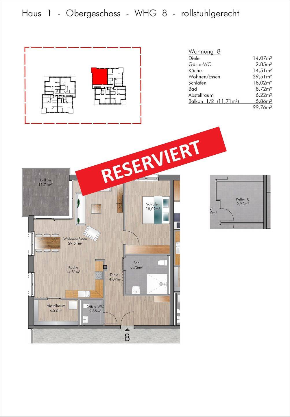 Nunkirchen – rollstuhlgerechte Neubau-Wohnung mit Balkon, 66687 Wadern