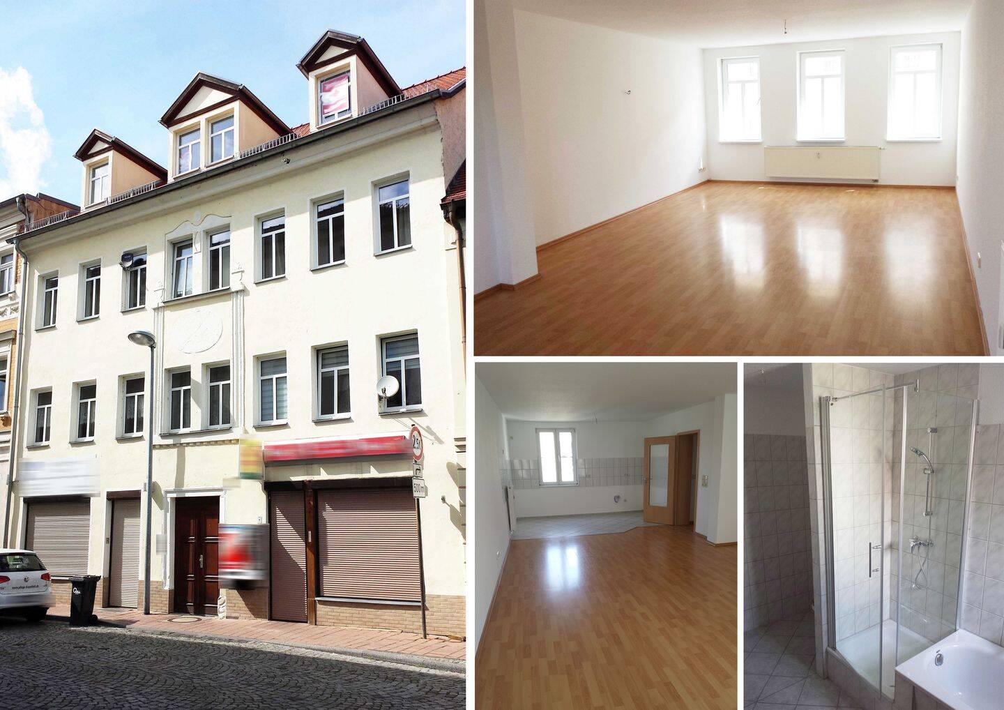 Helle 3-R-Wohnung mit offener Wohnküche, 2 sep. AR, Tageslichtbad mit Wanne u. Dusche, 4539 Groitzsch