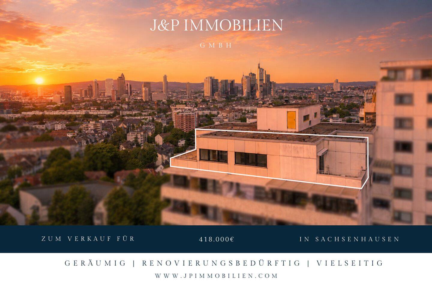Beeindruckende Penthouse-Wohnung mit Skylineblick und zwei Terrassen!, 60598 Frankfurt am Main (Sachsenhausen)