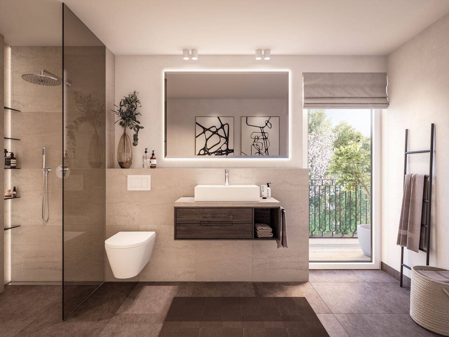 Schicke 3-Zimmer-Wohnung mit Balkon in Neubauanwesen
