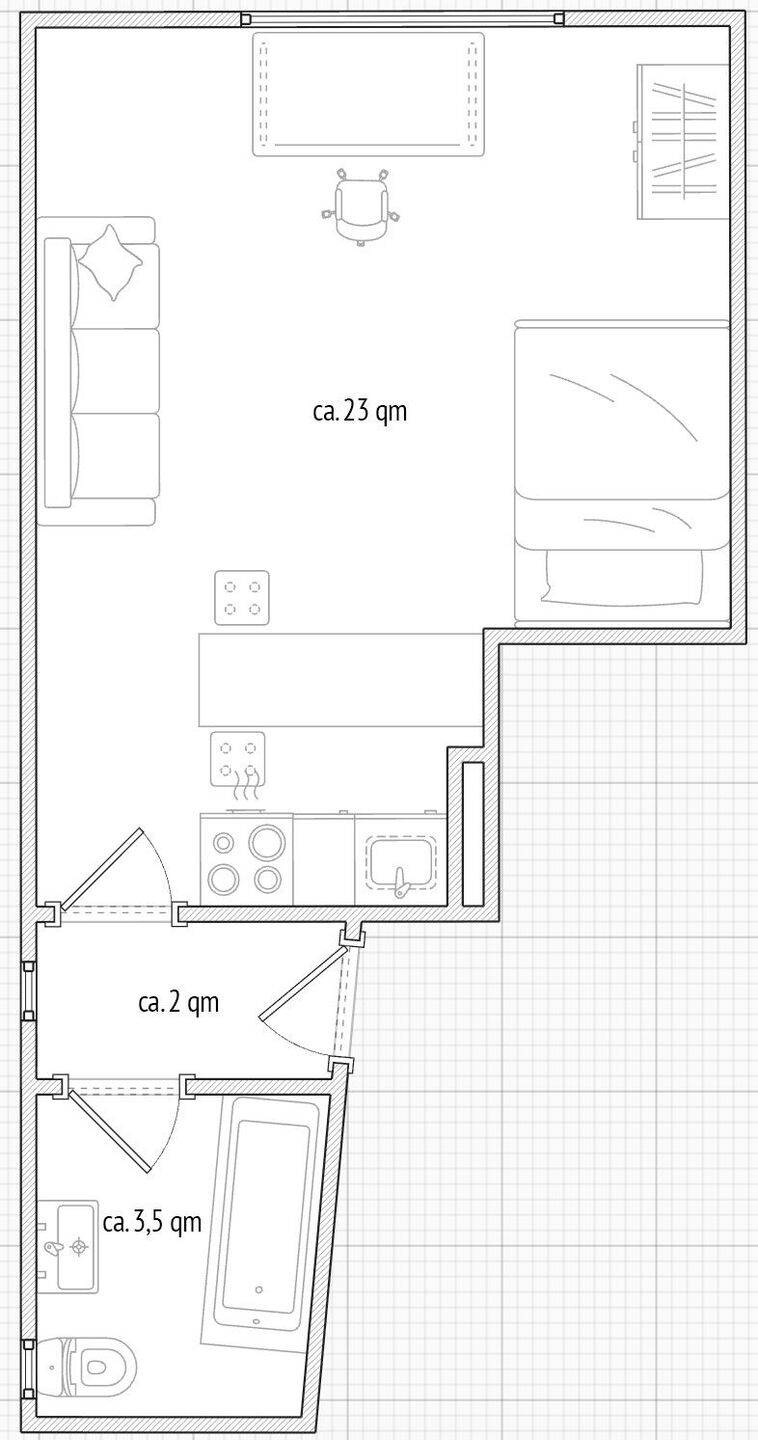Provisionsfrei vom Eigentümer: 1-Zimmer-Wohnung in Uni-Nähe in Schwabing-West, Fenster zum ruhigen Innenhof, 80796 München (Schwabing-West)