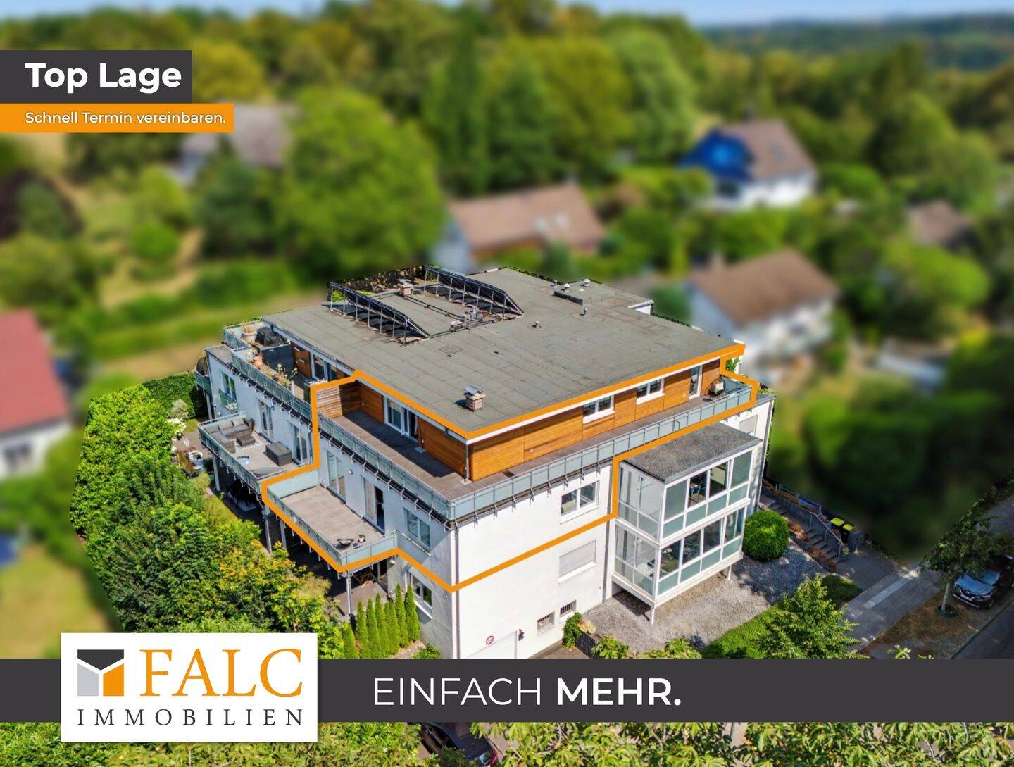 Penthouse-Maisonette in Essen-Fischlaken: ca. 241 m² , Dachterrasse und 2 Tiefgaragenstellplätze, 45239 Essen (Bredeney Fischlaken Heidhausen Schuir Werden)