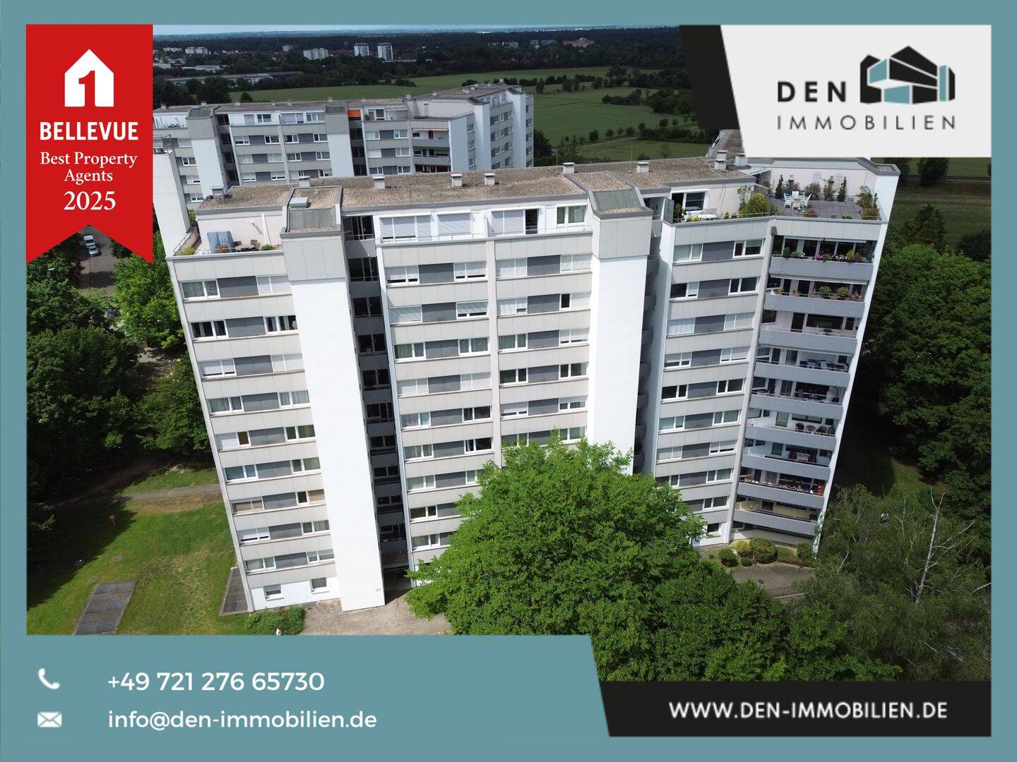Modernisierte 3-Zimmer-Wohnung mit Aufzug, Loggia, Stellplatz und Weitblick ins Grüne, 76275 Ettlingen