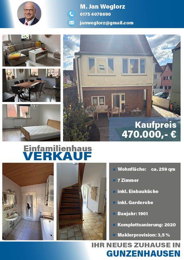 Großzügiges Familienhaus mit 7 Zimmern in Gunzenhausen, 91710 Gunzenhausen