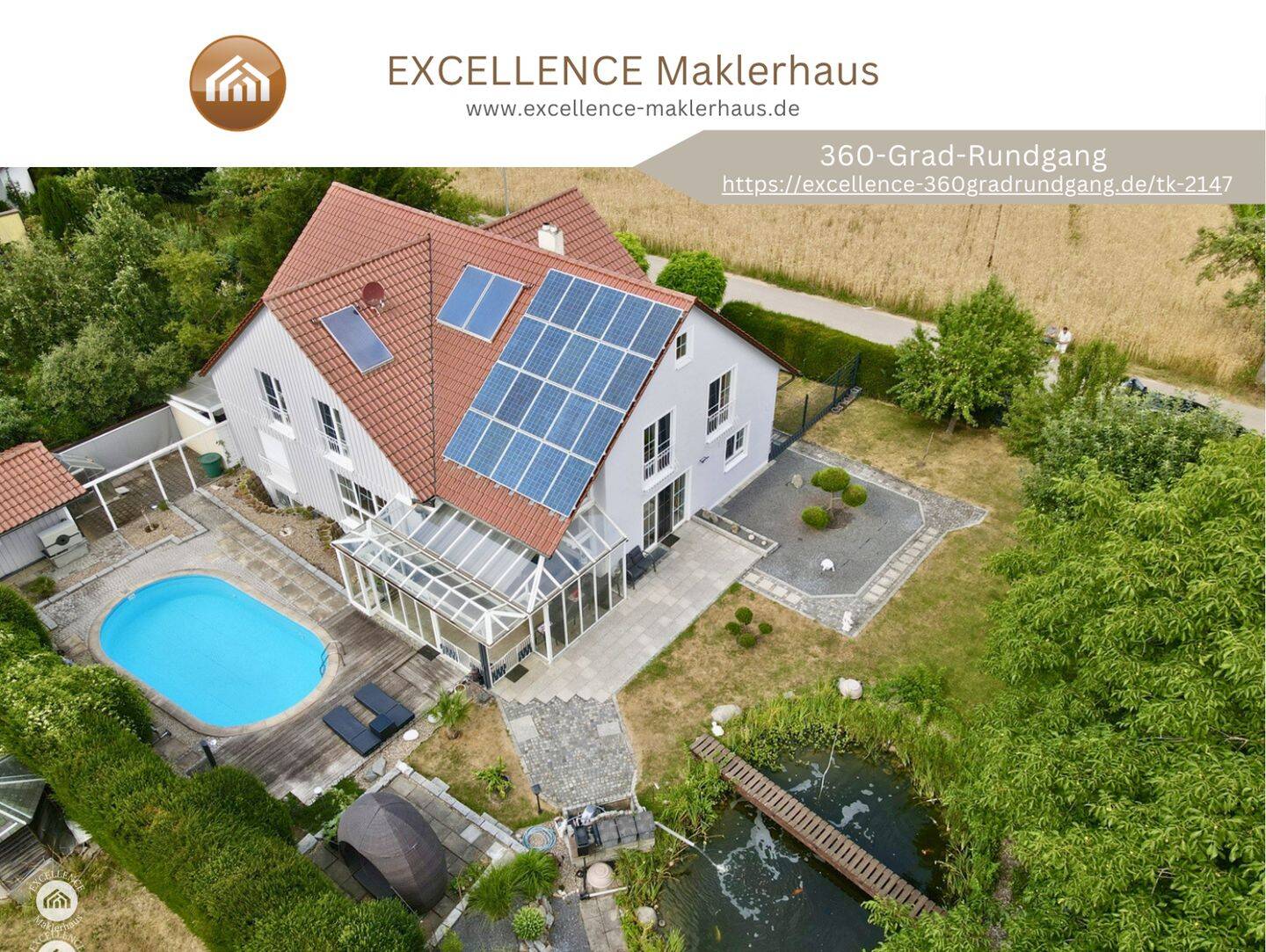 Wohnen, wo andere Urlaub machen – Traumhaus mit Pool & Teich, 89346 Bibertal